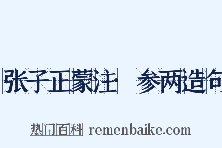 张子正蒙注·参两造句是什么意思的图片